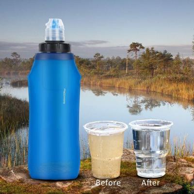 China Outdoor Water Filter Bottle Collapsible , Easy To Carry Survival Boosting Best Portable Water Purifier Portable Bottle for sale