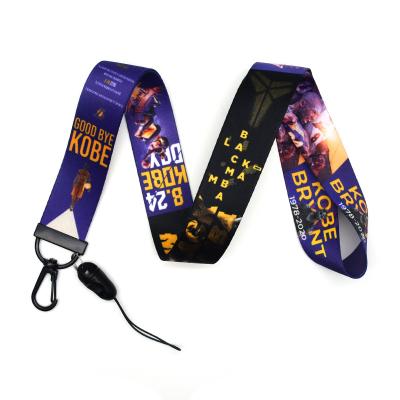 China Printing Basketball Star Kobe Lanyard Card Holder Printed Logo Lanyard Key Ribbon Polyester Wholesale Chain Lanyard for sale