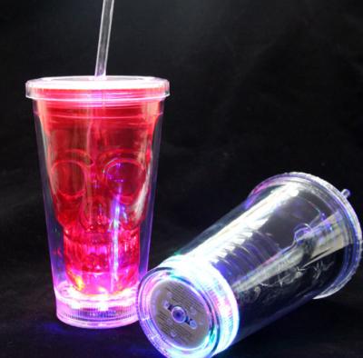 China Fun Plastic Light Up Tumblers Glass Drinking Liquids Activated Multi Color Led Plastic Cups for sale