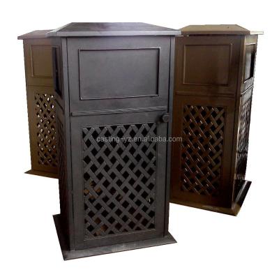 China Multiple Fields Outdoor Cast Aluminum Metal Containers Garbage Bin Garbage Bin Garbage Can for sale