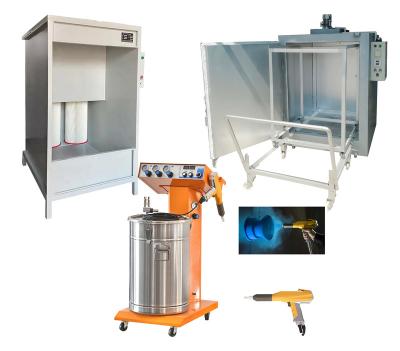 China Machinery Repairs Electrostatic Manual Metal Coating Machinery Professional Powder Coating Group Spray Oven Booth System /Spraying Gun Curing Oven for sale