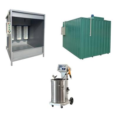 China High Efficient Manual Powder Coating Work Maker Complete Electrostatic Powder Protection Process Package With Curing Booth And Oven for sale