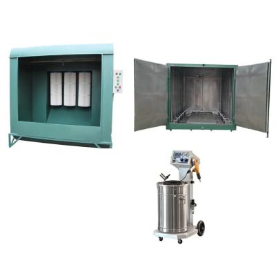 China Full electrostatic powder coating professional powder coating working package with gun/cabin/oven for metal production for sale