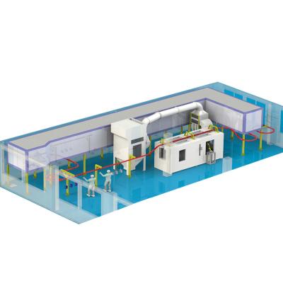 China Building Material Shops Customized Radiator Powder Painting Production System Powder Spray / Automatic Electrostatic Compact Aluminum Coating Line for sale