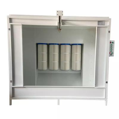 China Custom Building Material Shops With Filter Recovery System Wheel Rim Manual Spray Booth /Electrostatic Filter Powder Paint Powder Coating Booth for sale