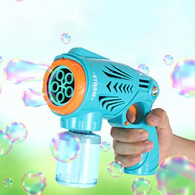 China Kids Plastic Outdoor Toys Rich Bubble Blaster Toy Guns Bubble Blowing Fan With Bubble Refill for sale