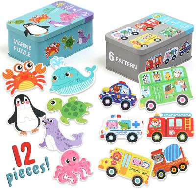 China Best Toddler Beginner Sea Animal and Car Preschool Puzzles Toy For Educational Eco-friendly Material 3 4 Years Old for sale