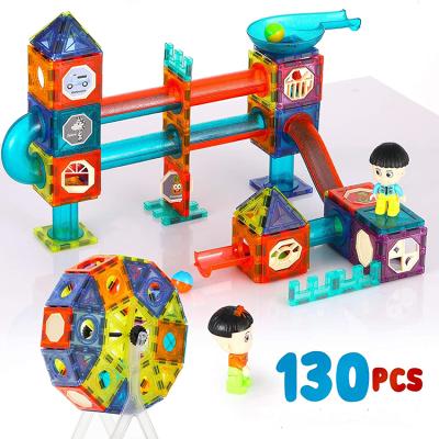 China 130 Packs Magnet Eco-friendly Material Building Tiles Stem Magnetic Building Blocks Set Educational Toys For Children for sale