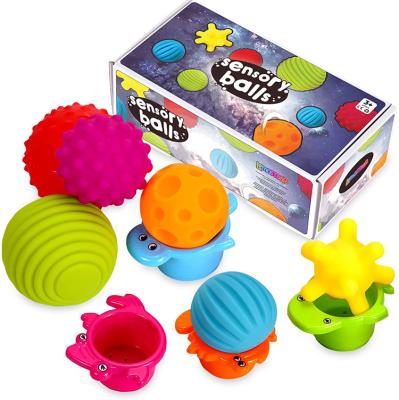 China Eco-friendly Material 6 Colorful Soft Squeeze Sensory Toys Relaxation Toy and Sensory Balls for Toddlers for sale