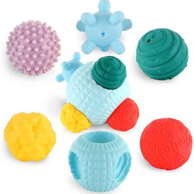 China Eco-Friendly Material Baby Blocks Toys Educational Soft Stacking Blocks Baby Hold Shaking Sensory Ball Bath Toys for sale