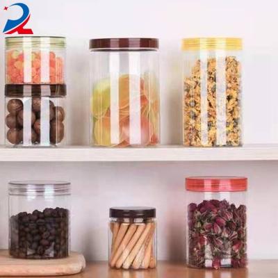 China Wholesale new design large capacity recyclable plastic PET can plastic food can hard plastic jar for sale