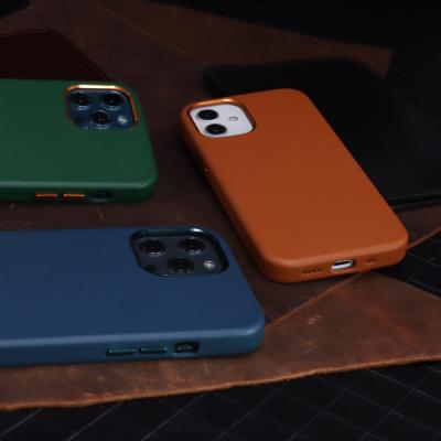 China 2021 Leather Mobile Cell Phone Case Back Cover Shockproof Magnetic Safe Leather Cases For iPhone 11 12 Pro Max for sale