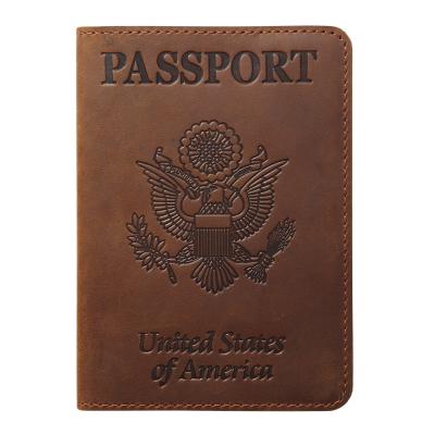 China Fashion Personalized Travel Passport Holder Cover Custom Real Cowhide Leather Passport Cover for sale