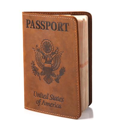 China Vintage Custom OEM / ODM Genuine Leather Passport Covers For Men for sale