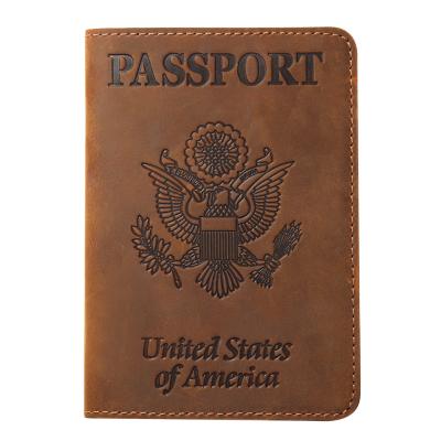 China Wholesale Custom Vintage PU Passport Cover Holder Leather Elastic Band USA Leather Passport Holder for sale