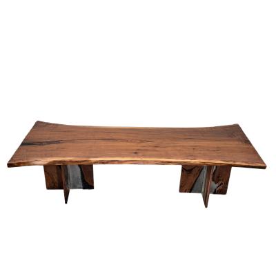 China Environmental protection slab natural wood table top with epoxy resin legs for office decoration for sale