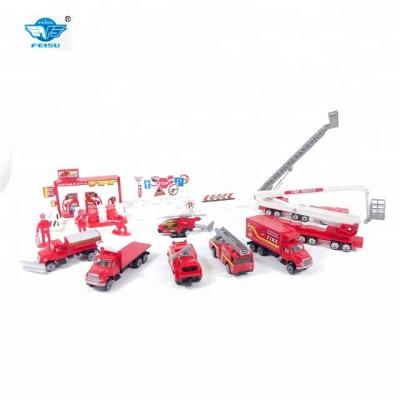 China Eco-friendly Hot Selling Mini Alloy Metal Die Cast Fire Rescue Model Car Toy For Children for sale