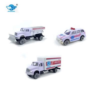 China Eco-friendly Rescue Ambulance Toy Car Set Metal Diecast Toy Car Model Die Cast Truck for sale