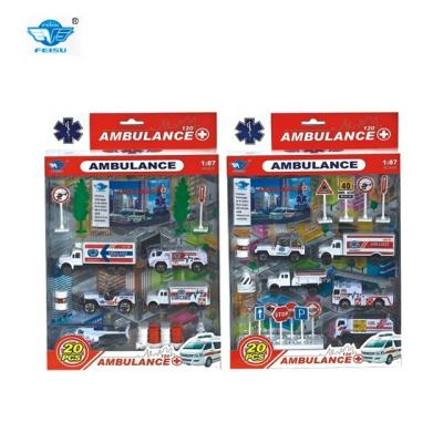 China Eco - Friendly Full Set Small Metal Ambulance Toy Cars Assembled for sale