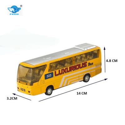 China Eco-friendly metal toy ladder diecast bus model with music and light. for sale