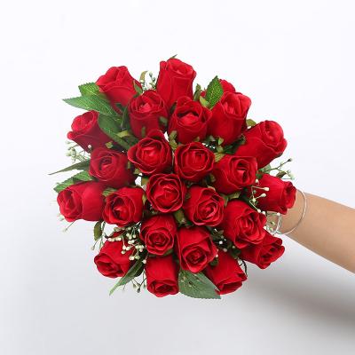 China Natural Touch 24 Head Pilou Rose Wholesale Artificial Flower For Home Decor for sale