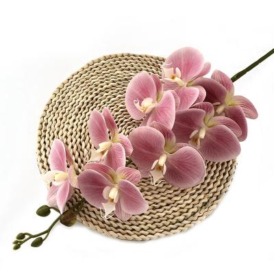 China 9 Head Touch Natural Artificial Phalaenopsis Multicolor Artificial Butterfly Orchid for sale