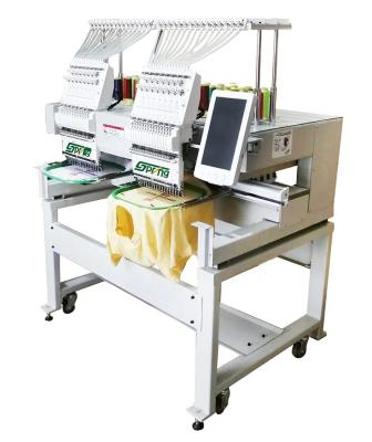 China Garment Shops Multifunctional 2 Heads 9/12/15 Needles Blouse Computer Embroidery Machine for sale