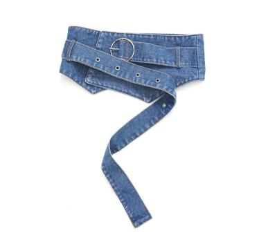 China Denim Dress Coat ALLOY WASHED Belt Embellished Belt Waistband for sale