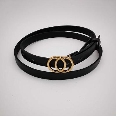 China Women Belt Hot Double Cycle Elegant Women Fashion Popular Wholesale Black Belt for sale