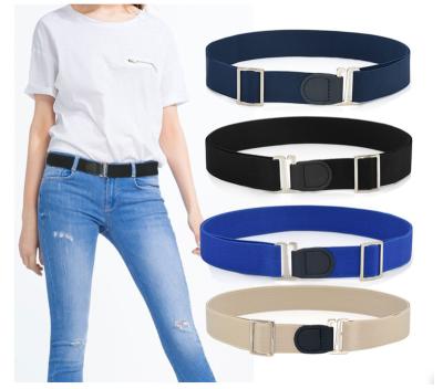 China ALLOY Jeans Comfortable Invisible Adjustable Buckle Free Elastic Stretch Waist Belt No Buckle For Women Lattice Pants Easy Belts for sale