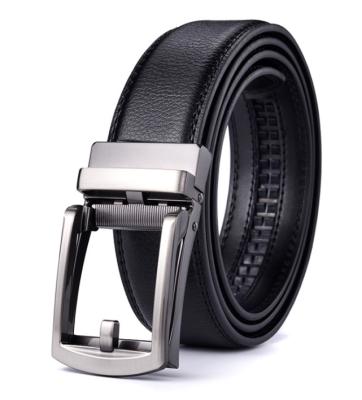 China High Quality Mens Leather Belt Two-Layer Buckle Cowhide Business Automatic Belt for sale