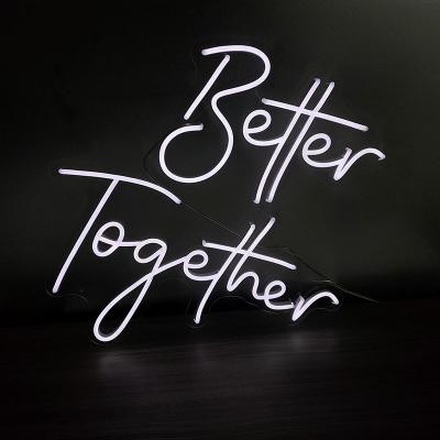 China Office Together Better Together Sign Custom Clear Acrylic Led Light Sign for sale