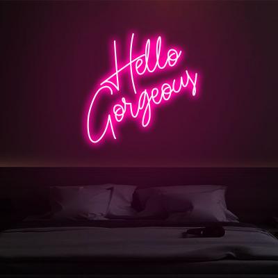 China Shop Hello Gorgeous Neon Sign For Room Decor Handmade Neon Light for sale