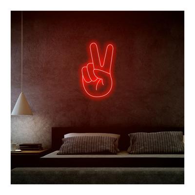 China Eco-friendly Hands Wall Decoration Battery Usb Powered Portable Led Neon Light Sign Signs Desk Lamp for sale