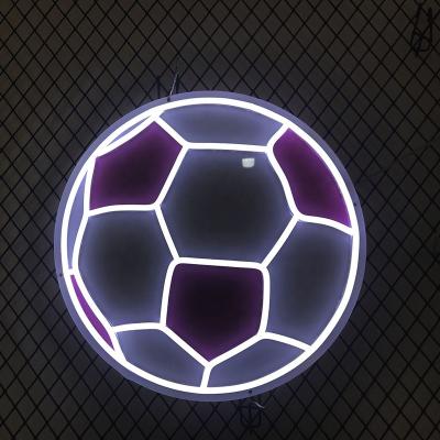 China Retail Store Soccer Neon Sign Led Customized Flex Light Strip Handmade Cool Sports Gym Decoration for sale