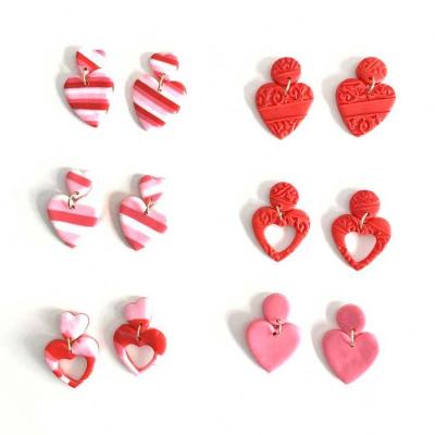 China Fashionable Clay Valentine Earrings Valentines Day Stud for sale