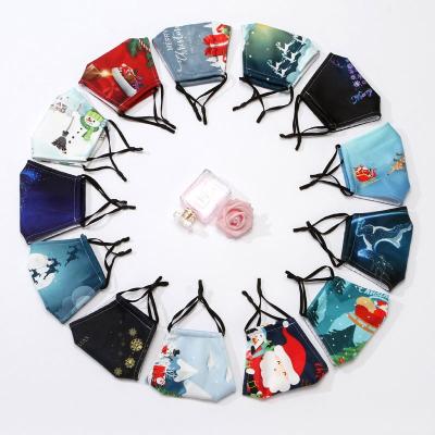 China Eco-friendly Individual Christmas Face Mask With Print Design Face Cotton High Quality Headband And Party Maskss 3 Layers For Kids for sale