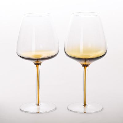 China High Quality Transport Creatively Customize Color Mouth Bown Wine Glass Inside Stem Wine Glass for sale