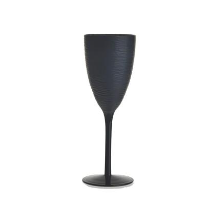 China 2022 Transport 2022 Hot Selling Creatvliy Mouthblown Black Ceramiclize Wine Glass With Etching Wine Glass for sale