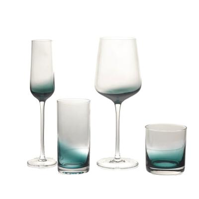 China 2022 New Arrival Handmade Clearing Color Effect Wine Glass Groove Tumbler Carry Goblet Wineglass for sale