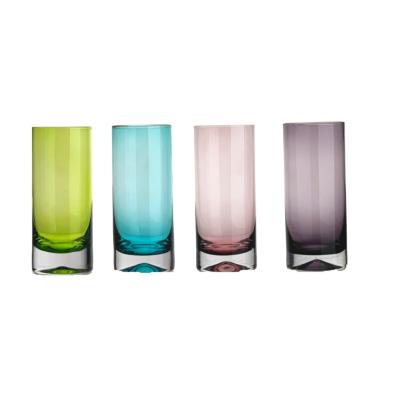 China Popular Chinese Factory Wholesale Mouthblown Carry 2 Layer Solid Colors Wineglass Glass Tumbler for sale