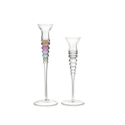 China Transport Factory Customize High Quality Tealight Holder With Colors Pearl Stem Wine Glass Champagne Goblet for sale