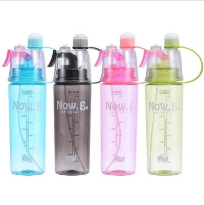 China Sustainable Custom Logo Eco Friendly Bpa Free 600ML Sports Plastic Water Spray Mist Drink Bottle for sale