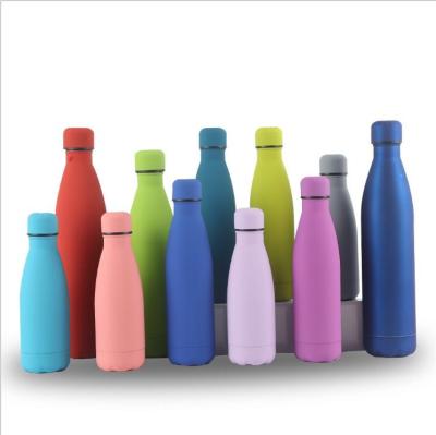 China Durable Rubber Liner 500ML Sports Travel Bottle Vacuum Cola Shape Water Flask Double Wall Insulated Stainless Steel Water Bottle for sale