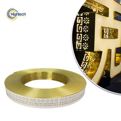 China Decoration China Channelume Rolls 80mm Gold Silver Blue Brushed Gold Aluminum Spools For Channel Letter Single Edge Aluminum Strips for sale