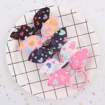 China Rabbit ears elastic hair bands DIANXIANG 2022 wholesale love heart Rabbit ears Elastic Hair Ties bracelet girls accessories elastic hair bands for women for sale