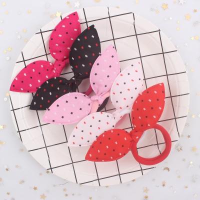 China Rabbit ears elastic hair bands DIANXIANG 2022 wholesale Small diamond Rabbit ears Elastic Hair Ties ribbon girls accessories elastic hair bands for women for sale