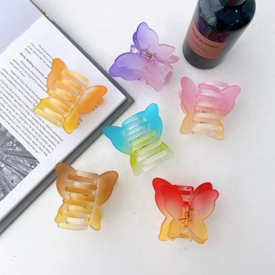 China Hair Claw Clips  DIANXIANG 2022 wholesale new retro matte hair clip hair accessories small plastic butterfly hair claw clips for sale