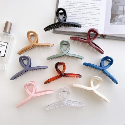 China Hair Claw Clips  2022 Korean hair claw clips new arrival elegant simple large transparent plastic hair claw clips for thick hair women for sale