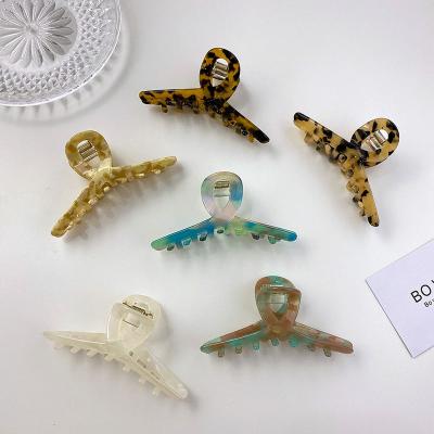 China Hair Claw Clips  2022 wholesale hollow cross section grab chuck color changing hair accessories women acetate hair claw clips for thick hair for sale